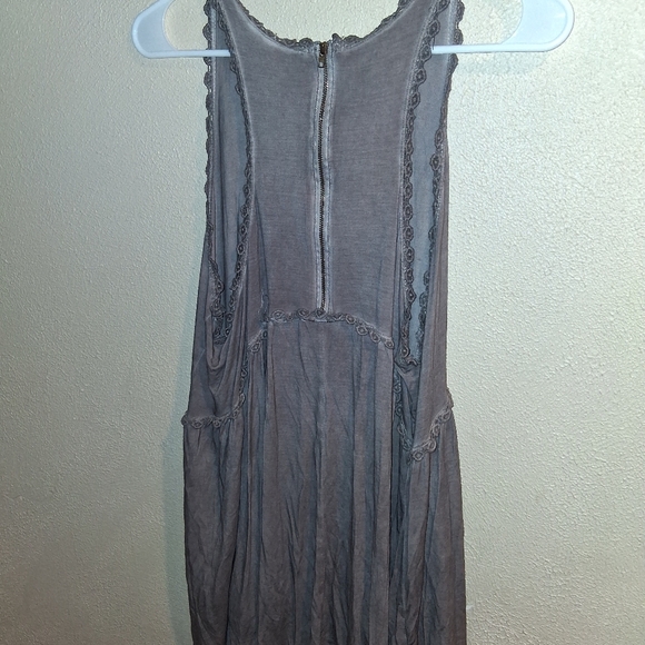 POL Sweet And Simple Brown Lace Trimmed Tunic Length Tank/Dress L - Picture 8 of 8